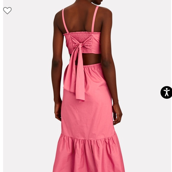 INTERMIX- Cynthia Smocked Cotton Midi Dress - Picture 3 of 3